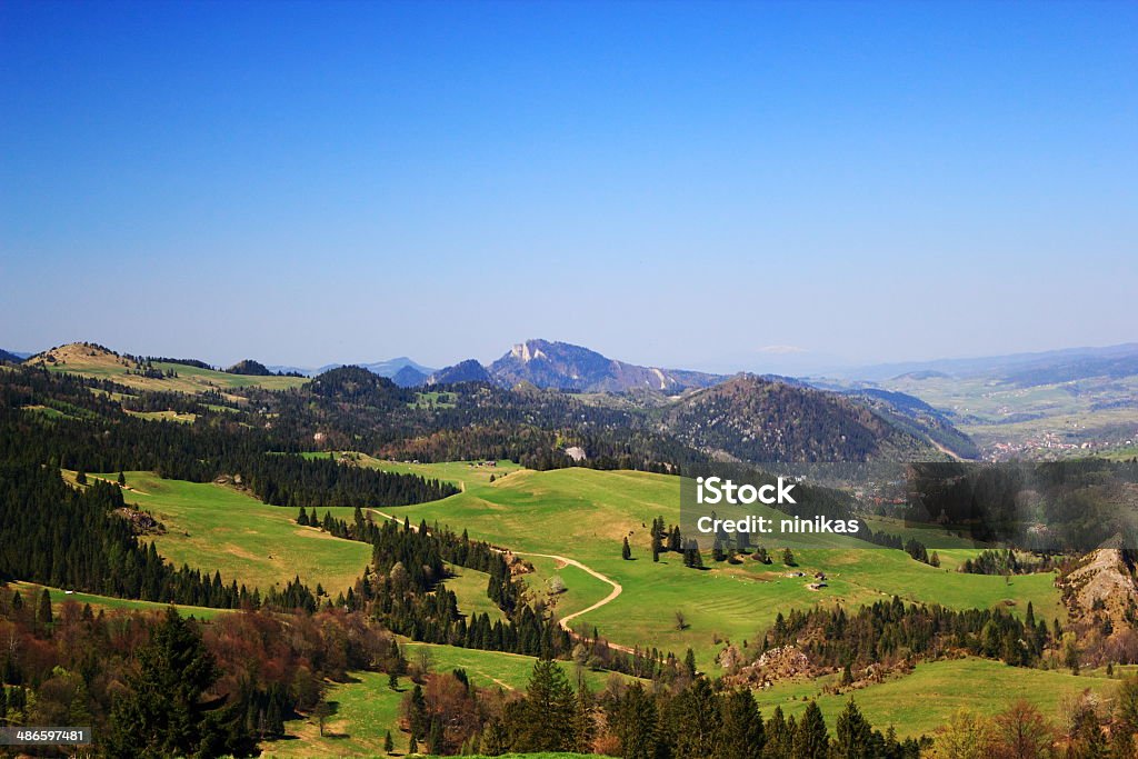 Spring. Pieniny Mountains. Aerial View Stock Photo