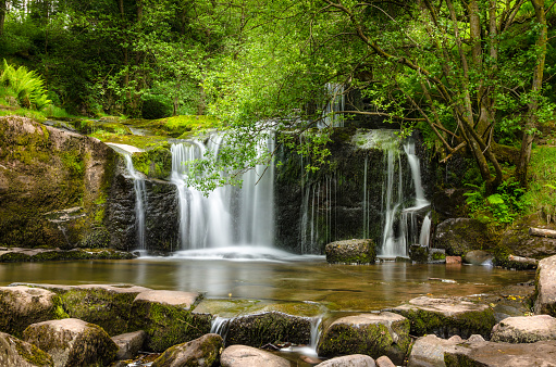 Waterfall in Brecon Beacons National Park, Wales, UK