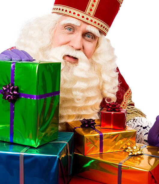 istock Sinterklaas showing  many colorfull gifts 486599264