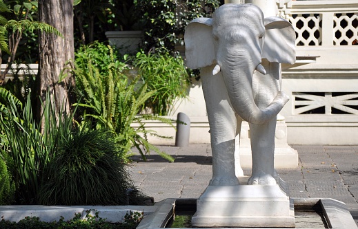 Monuments of stone elephants.