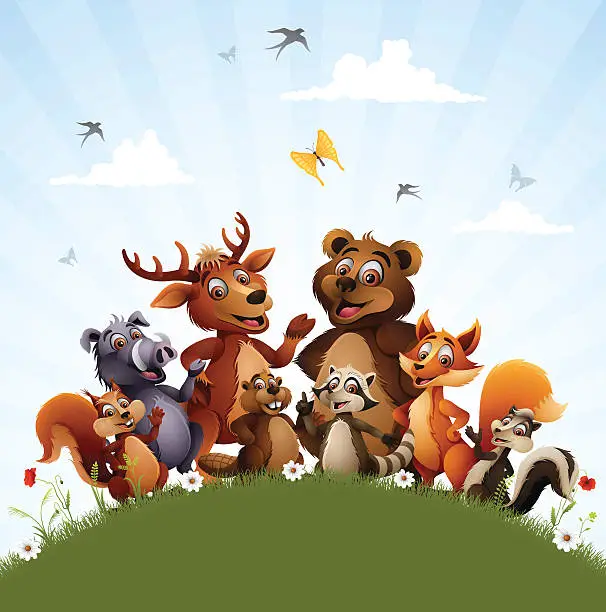 Vector illustration of Wild Animal Characters