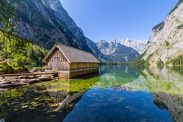 istock Alpine mountain lake Obersee in Summer, Konigsee, Germany 486600124