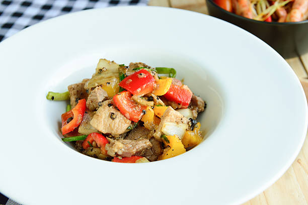 istock Pork Black paper, Stir Fried Pork  with Black Pepper 486601330