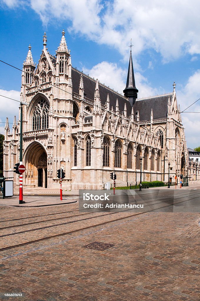 Bênção Lady do Sablon Igreja em Bruxelas, Bélgica - Royalty-free Antigo Foto de stock