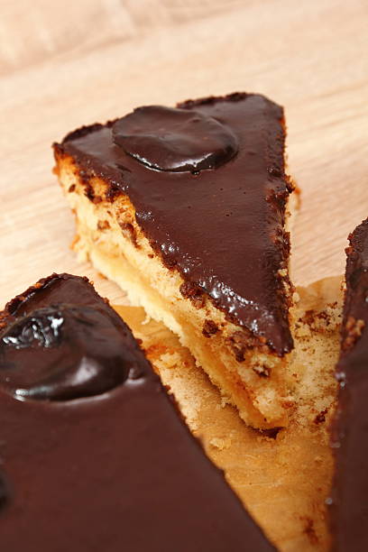 istock Chocolate Topped Sponge Cake with Prunes and Toffee Sauce 486601783