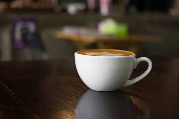 istock Cup of hot latte art coffee. 486603948