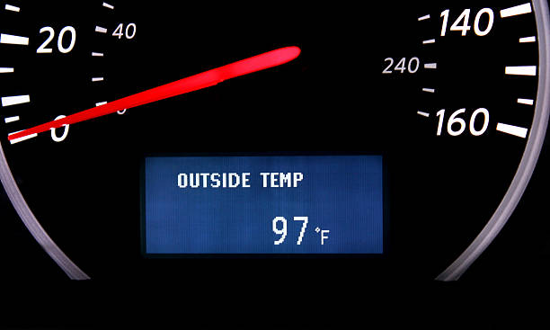 temperature gauge automobile temperature gauge hot summer temperature gauge stock pictures, royalty-free photos & images
