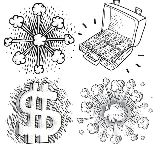 Vector illustration of skethy money set