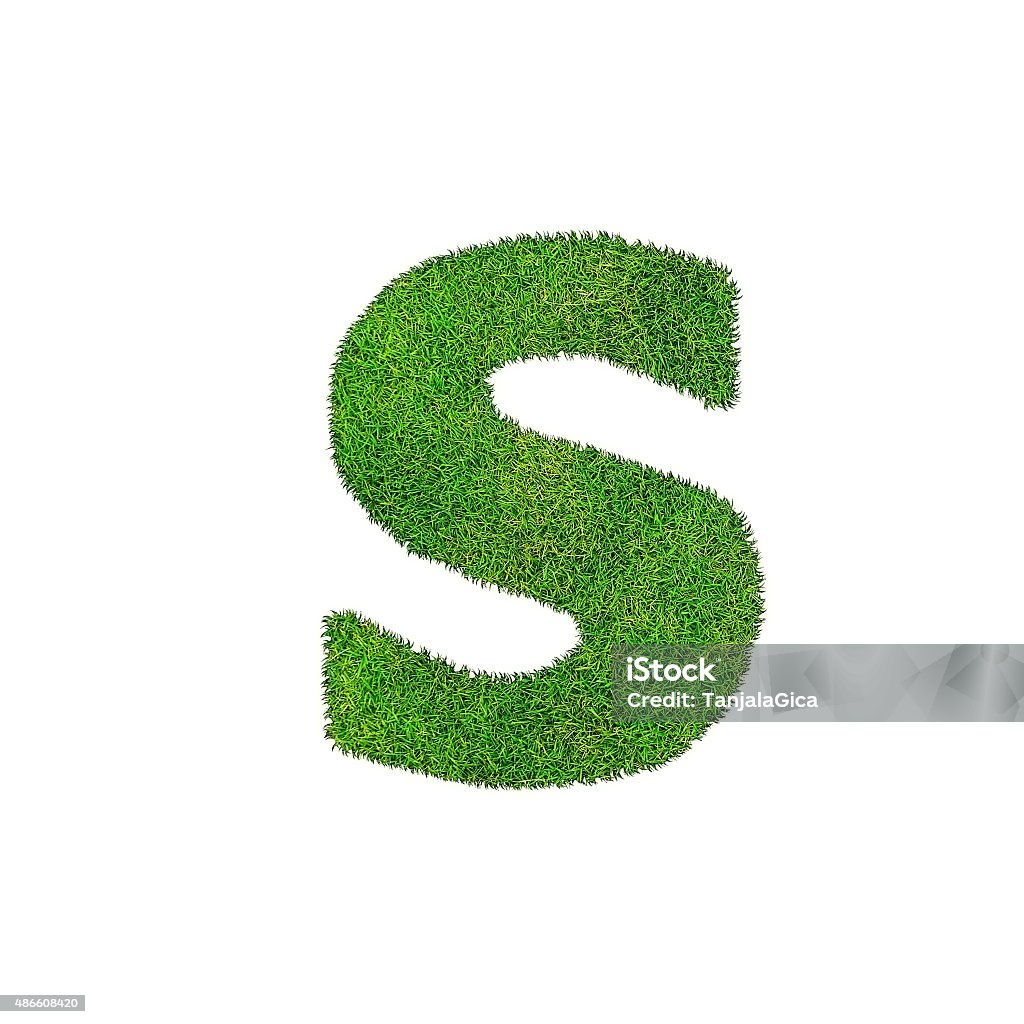 S grass letter isolated on white background Letter alphabet isolated on white background 2015 Stock Photo