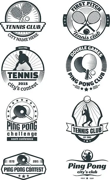 Vector illustration of Tennis and ping-pong emlems