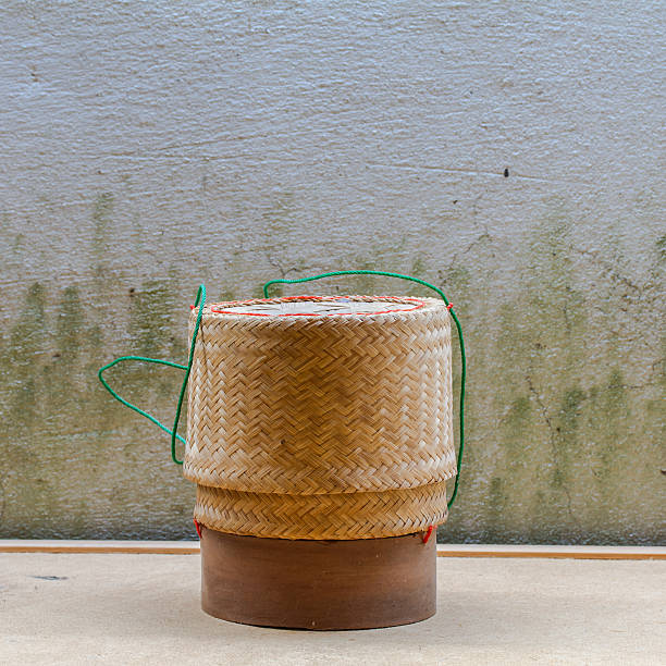 istock Bamboo wooden rice box 486615648