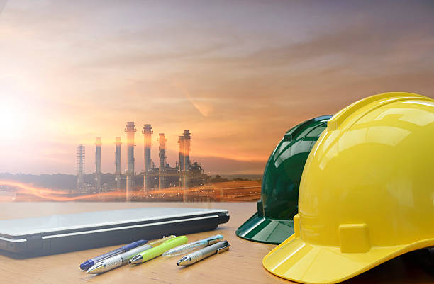 istock Oil ,Refinery ,Power work Safety helmet . 486618960