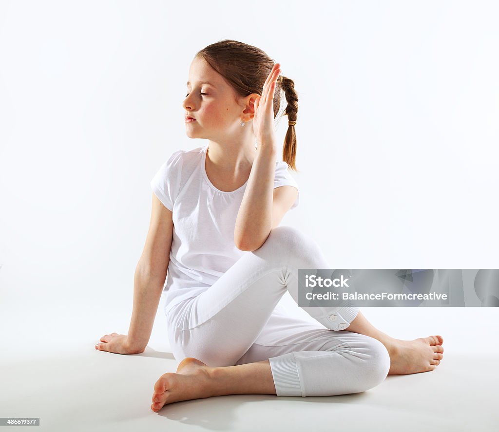 Meditation Young girl doing yoga and meditate Activity Stock Photo