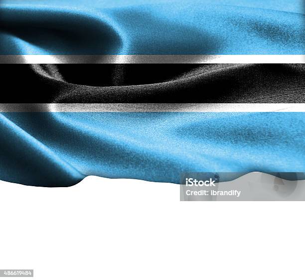Botswana Flag On Smooth Silk Texture Space For Text Stock Photo - Download Image Now