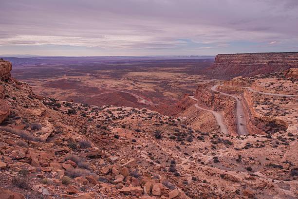 istock Curved Cliff Road in Utah 486619509