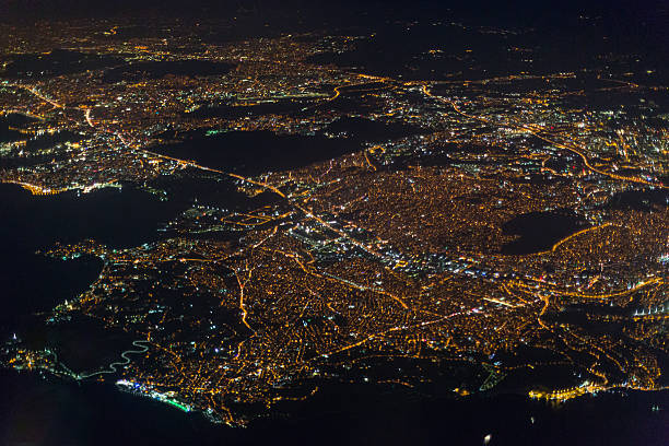 Night view of Istanbul Night view of Istanbul jump jet stock pictures, royalty-free photos & images