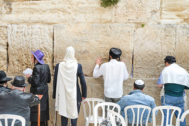 Ortodossia ebrei al Muro del Pianto - foto stock