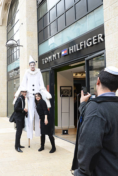 Purim al Mamilla zona pedonale, di Gerusalemme - foto stock