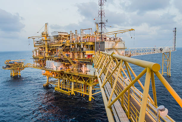 istock oil platform on the sea 486621053