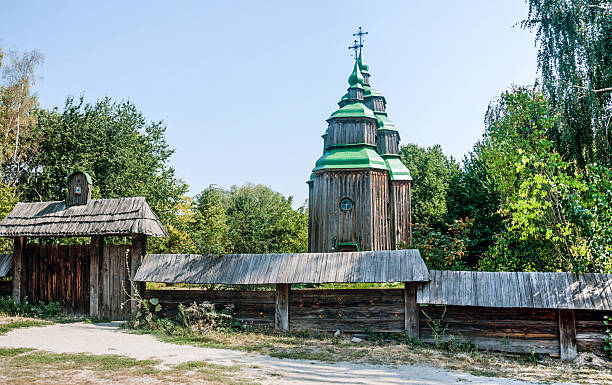 istock Real middle ages wooden orthodox church 486621584
