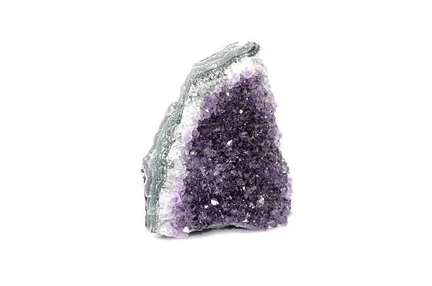 Sample of Amethyst Druzy a beautiful nature specimen isolated on white background