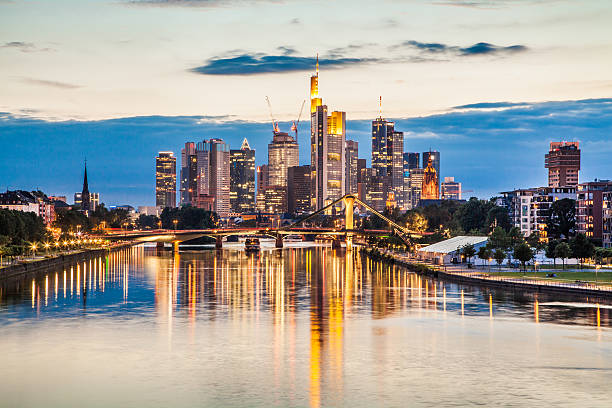 istock Frankfurt am Main skyline at dusk, Hessen, Germany 486623436
