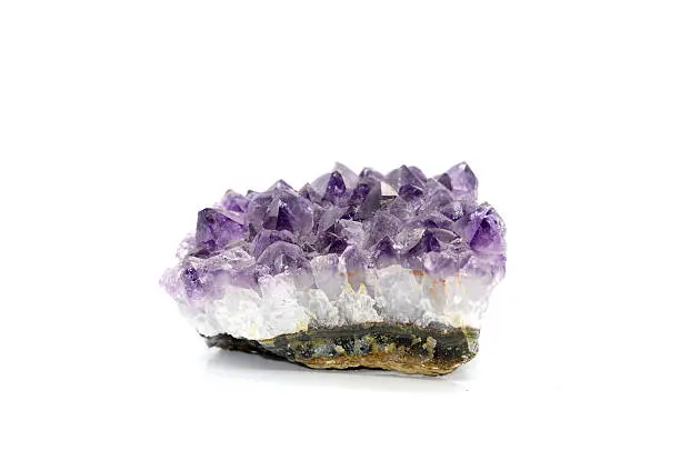 Sample of Amethyst Druzy a beautiful nature specimen isolated on white background