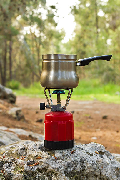 Coffee in the forest . stock photo