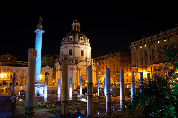 Panoramic view of the forum with the Trajan's Column