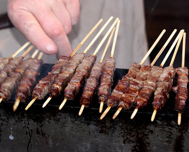 istock meat skewers roasted on glowing coals 486626031
