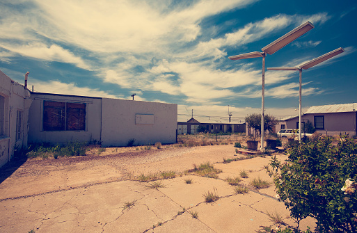 Old Abandoned Gas Station in Seligman, Arizona, USA. One of many interesting landmarks along Route 66.