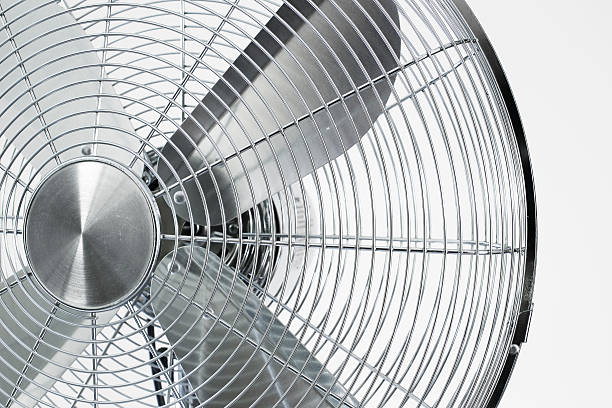 istock air cooler chrome Metal fan on a white background with 486628288