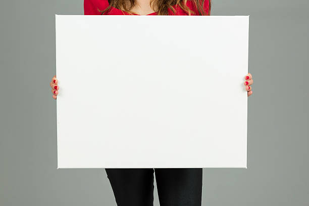 istock Woman showing banner 486631436