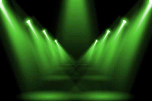 istock Abstract lighting flare on the floor center stage. 486633322