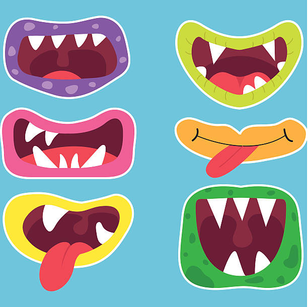 Monster Mouths Set The vector for Monster Mouths Set. booth photos stock illustrations