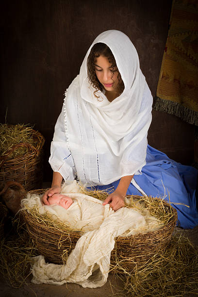 istock Mother Mary in nativity scene 486637678