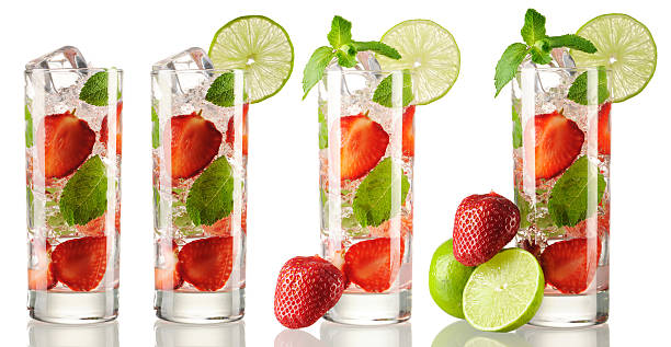 istock Strawberry mojito cocktail collection 486640764
