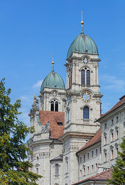 istock Clock towers of the Einsiedeln Abbey 486640810