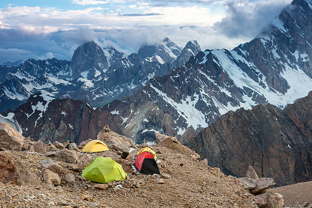 istock Camping Tents and High Mountain View 486641192