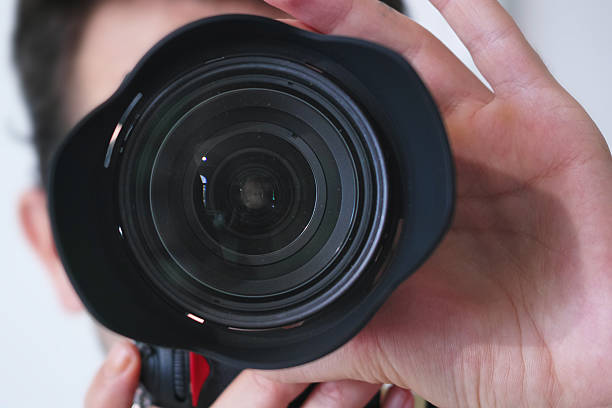 istock Close-Up To Digital Camera's Lens 486641798