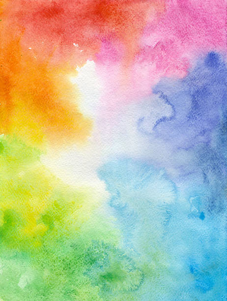 bunten aquarell hintergrund - watercolour paints watercolor painting backgrounds rainbow stock-grafiken, -clipart, -cartoons und -symbole