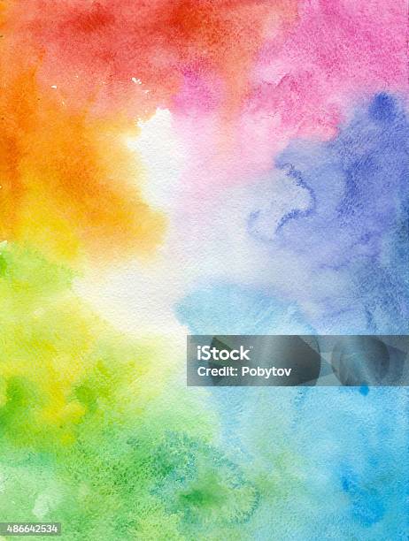 Colorful Watercolor Background Stock Illustration - Download Image Now - Watercolor Painting, Rainbow, Backgrounds