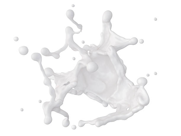 istock 3d abstract dynamic milk splashing clip art, isolated white liqu 486645150