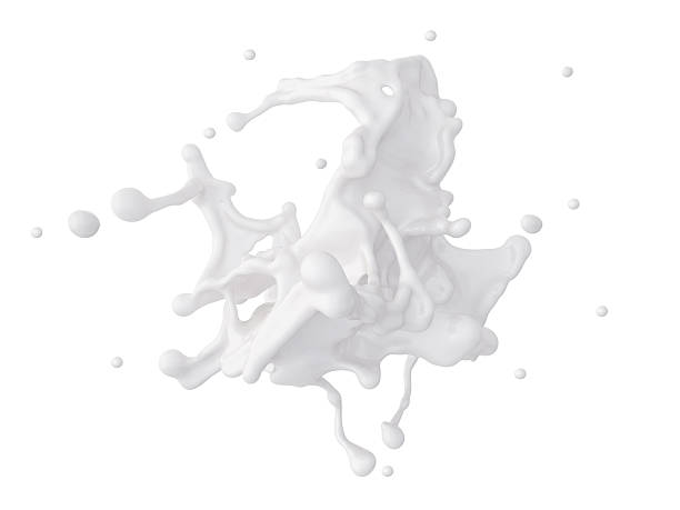 istock 3d abstract dynamic milk splashing clip art, isolated white liqu 486645252