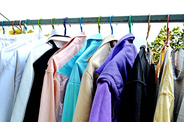 istock Colorful t-shirts on the hanger 486646153