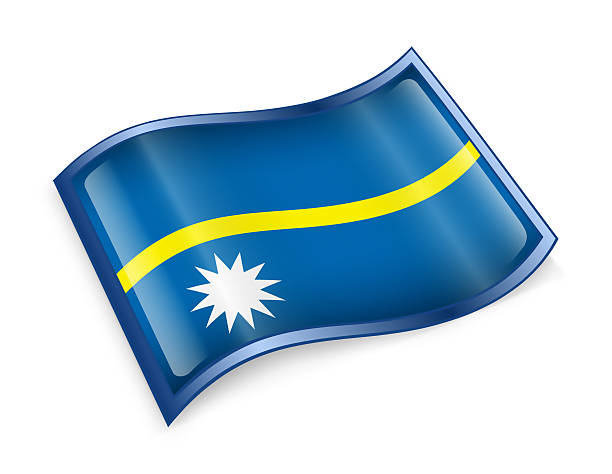 istock Nauru Flag icon, isolated on white background. 486647323
