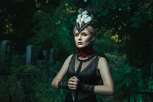 istock Girl with a white bloodied eyes. 486648606