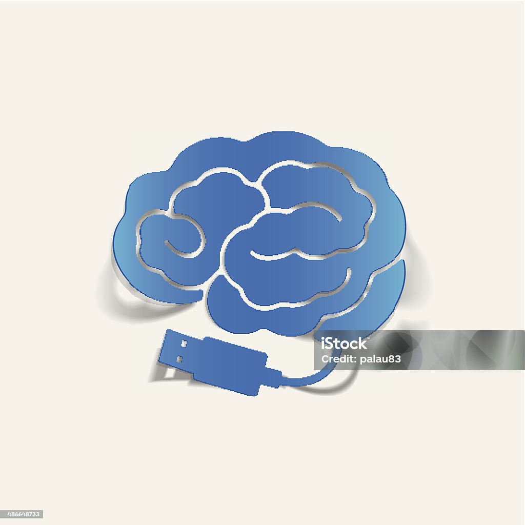 External Brain Plug In Realistic Design Element Brainusb Plug Stock Illustration - Download ...