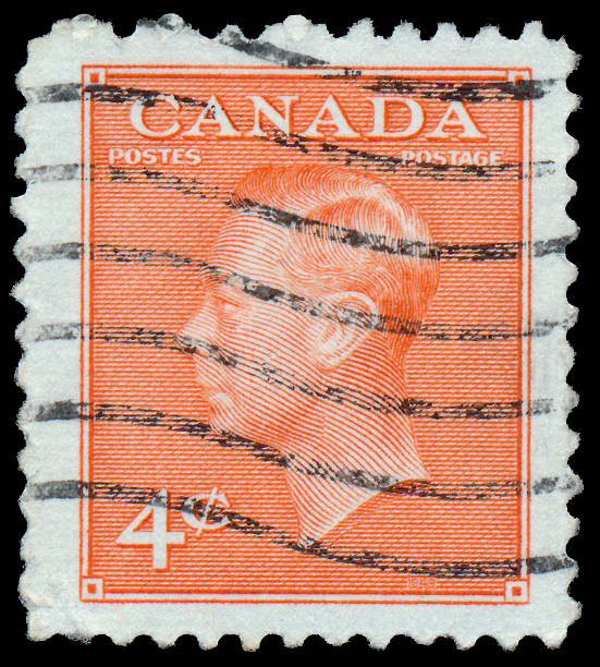 istock Stamp printed by Canada, shows King George VI 486649045