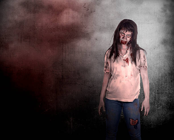 istock Creepy asian female zombie 486650048